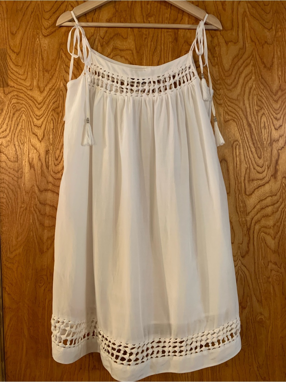 Silk & Cotton Crochet-Trim Summer Dress NWOT